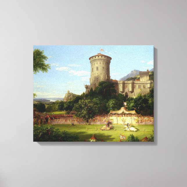 Lienzo Glorioso pasado (Castillo medieval y Caballeros Jo (Anverso)