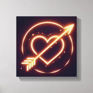 Lienzo glowing image of a heart with cupid's arrow