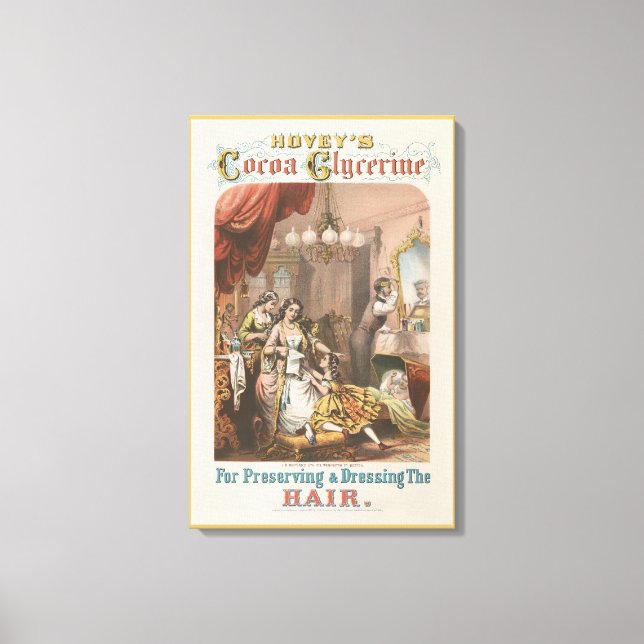 Lienzo Glycerin de cacao de Hovey, cerca de 1860 (Anverso)