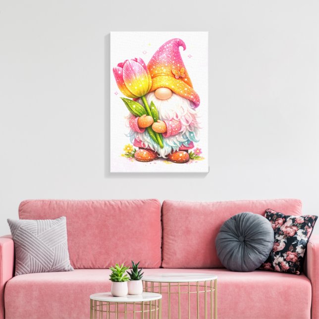 Lienzo Gnome holding a tulip  (Insitu (Sala de estar))