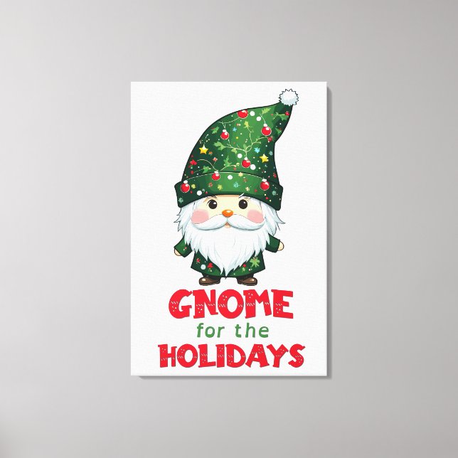 Lienzo Gnome Para Los Navidades Funny Y Adorable De Las V (Anverso)