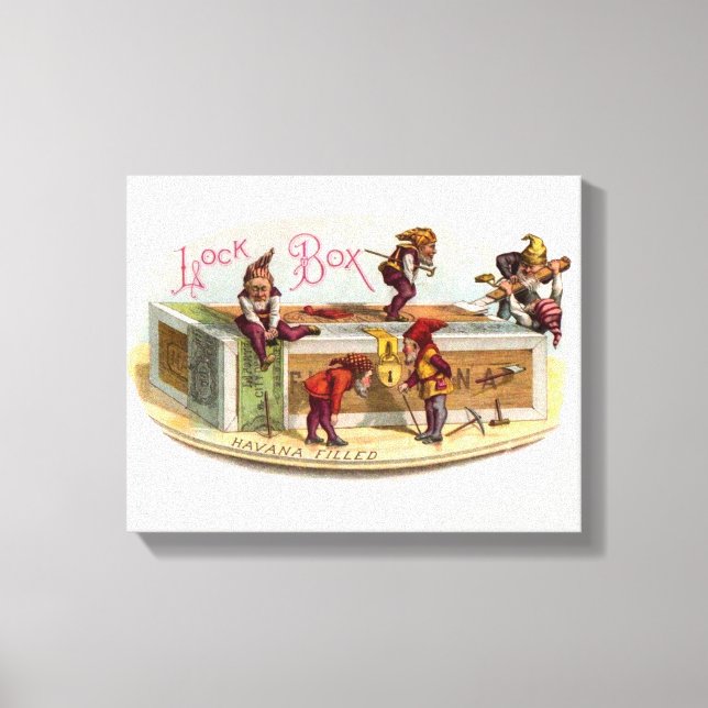 Lienzo Gnomes de caja de puros de época (Anverso)