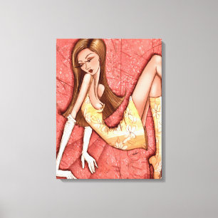 Lienzo Go-Go Boots Sassy Glam Chica Ilustracion de moda