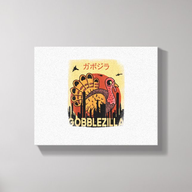 Lienzo Gobblezilla Acción de Gracias de Turquía _1 (Anverso)
