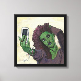 Lienzo Goblin Chica Phone Selfie Fantasy Art Canvas Impri