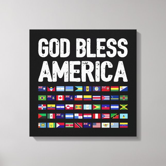 Lienzo God Bless America All Countries Latino Pride I (Anverso)