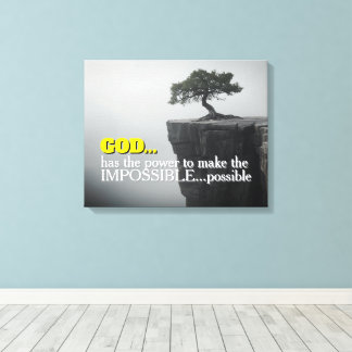 Lienzo God Can Make Impossible Possible -Cliffside Tree