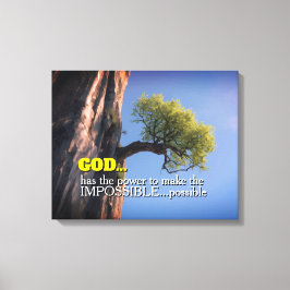 Lienzo God Can Make Impossible Possible -Cliffside Tree