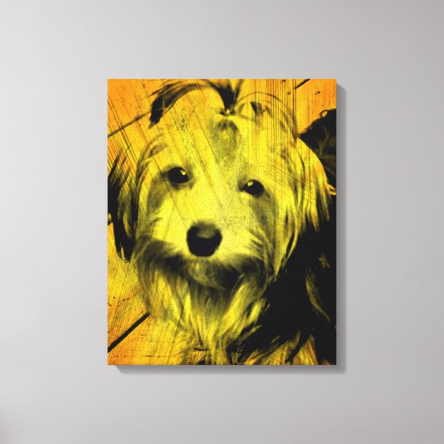 Lienzo Gold Amber Grunge Yorkshire Terrier Wall Art (Anverso)