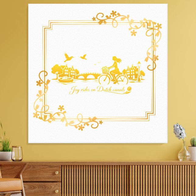 Lienzo Gold Amsterdam Arched Bridges Charm (Insitu (Sala de estar))