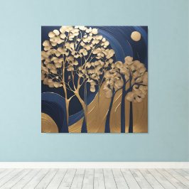 Lienzo Gold and blue shades AI art 
