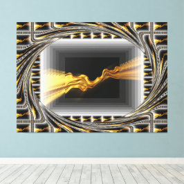 Lienzo Gold Black Monochrome Opulent Swirl Liquid Achempo