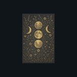 Lienzo Gold Moon Phases & Wildflowers Celestial Wall Art<br><div class="desc">Elevate your space with this elegant celestial design featuring golden moon phases nestled among intricate wildflowers. A perfect blend of mystical moon energy and botanical beauty on a dark,  moody background. Ideal for boho,  witchy,  or nature-inspired home decor.</div>