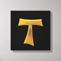 Golden 3D Look Franciscan Tau Cross