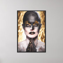 Golden Black Woman Body Paint Fashion Art