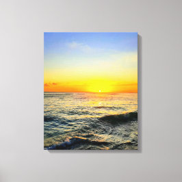 Lienzo Golden Caribbean Sunset Stretched Canvas Wall Art