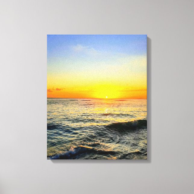 Lienzo Golden Caribbean Sunset Stretched Canvas Wall Art (Anverso)
