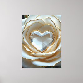 Lienzo Golden-Edged Purity Crystal Rose Canvas Art