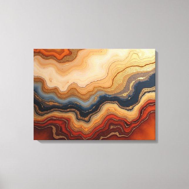 Lienzo Golden Erosion – 24"x18" Abstract Fluid Canvas Pri (Anverso)