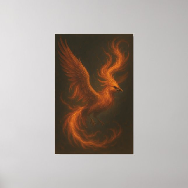 Lienzo Golden Fire Phoenix • Luxury Fine Art Canvas Print (Anverso)