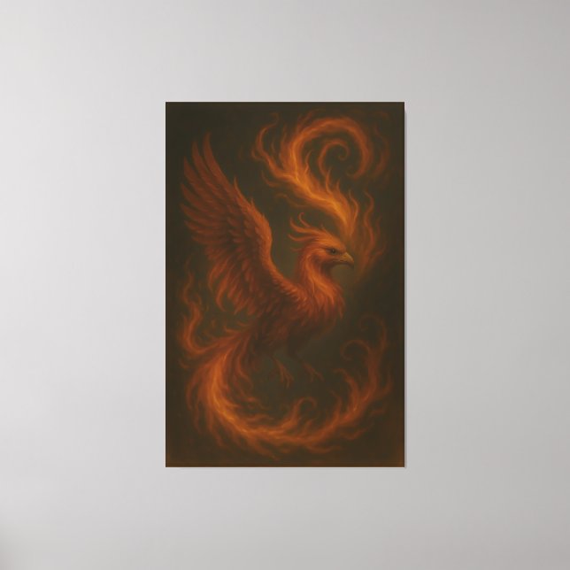 Lienzo Golden Fire Phoenix • Luxury Fine Art Canvas Print (Anverso)