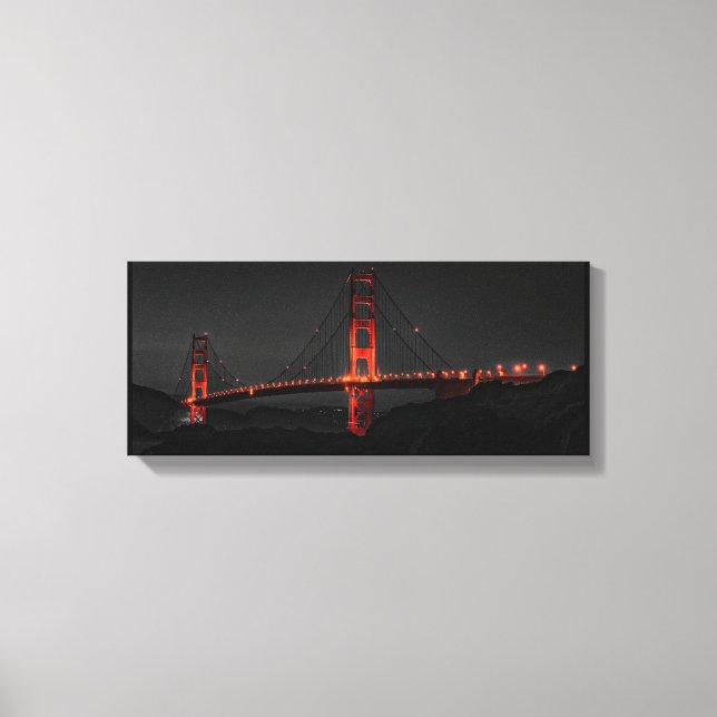 Lienzo Golden Gate Bridge, Noche de San Francisco (Anverso)