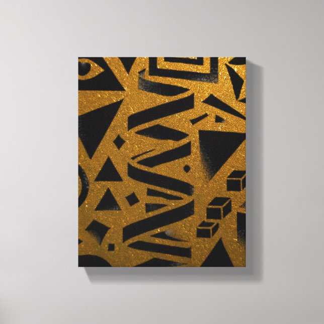 Lienzo Golden Geometry: A Modern Glow (Anverso)