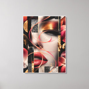 Lienzo Golden Glamour Woman Collage Art
