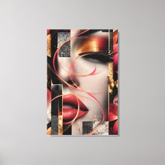 Lienzo Golden Glamour Woman Collage Art