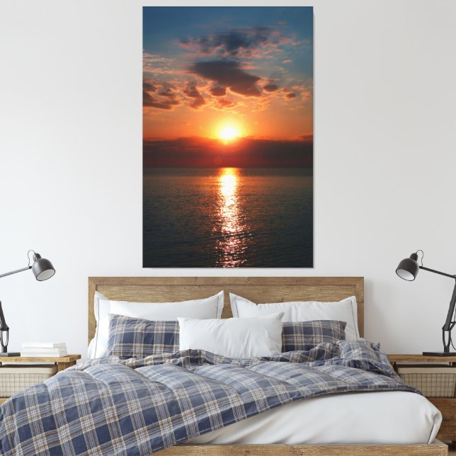 Lienzo Golden Horizon: Sunset Over the Sea (Insitu(Dormitorio))