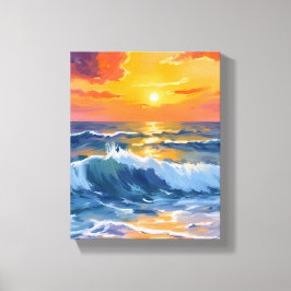 Lienzo Golden Hour Beach Sunset Coastal