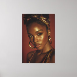 Lienzo Golden Hour Melanin Beauty Headwrap Portrait