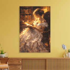 Lienzo Golden Library Glow: Visual Impasto Style 