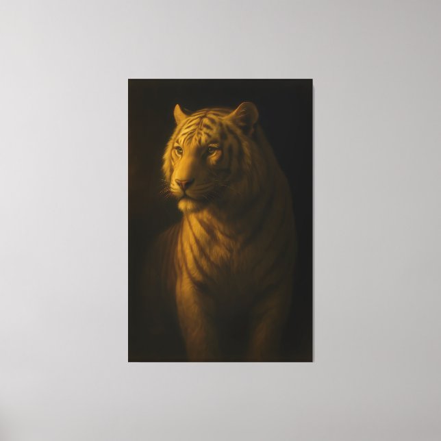 Lienzo Golden Light White Tiger – Fine Art Portrait (Anverso)