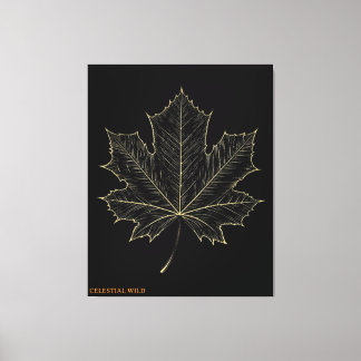 Lienzo Golden Maple Leaf Botanical Art Canvas Gift