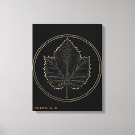 Lienzo Golden Maple Leaf Circle Botanical Art Canvas Gift