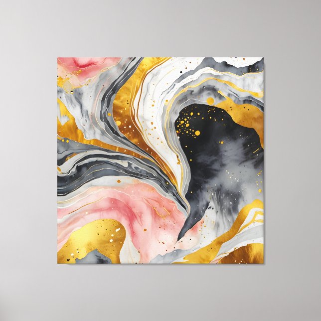 Lienzo Golden Marble Whirls (Anverso)