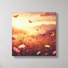 Lienzo Golden Meadow Bliss with Wildflowers – Canvas Art