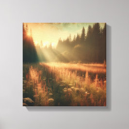 Lienzo Golden Meadow Serenity – Vintage Canvas Art