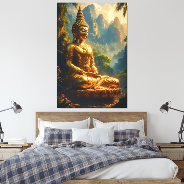 Lienzo Golden Meditation in the Thai Peaks (Insitu(Dormitorio))