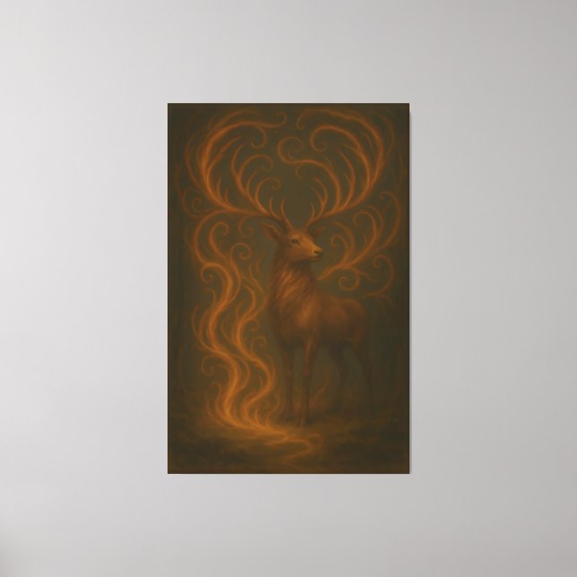 Lienzo Golden Mystic Deer – Fine Art Collection   (Anverso)