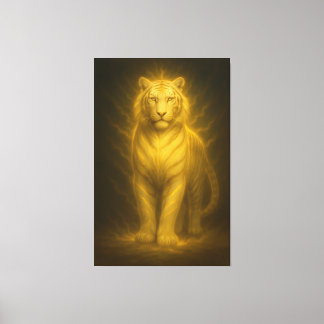 Lienzo Golden Radiance White Tiger – Premium Fantasy Art