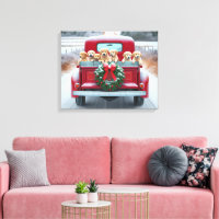Golden Retriever Cuppies In Retro Truck