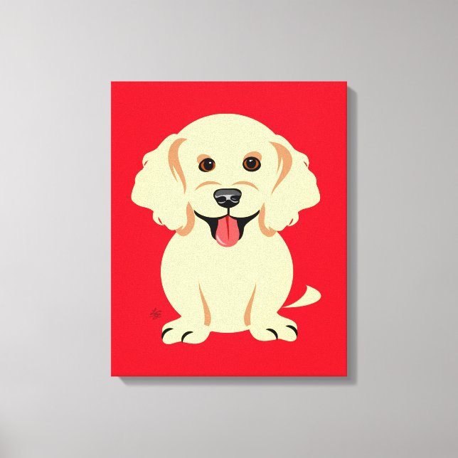 Lienzo Golden Retriever Puppy Children's Wall Decor (Anverso)