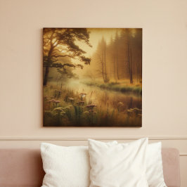 Lienzo Golden River Mist – Vintage Canvas Print