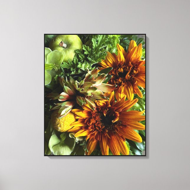 Lienzo Golden Sunflower Botanical Art (Anverso)