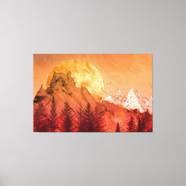 Lienzo Golden sunset in the red mountains