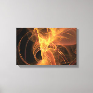Lienzo Golden Swirl Abstract Fractal Flame