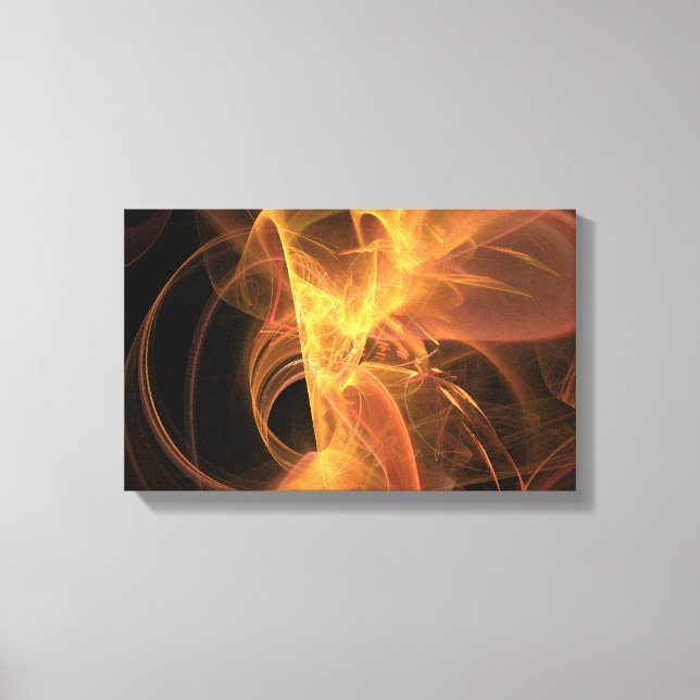 Lienzo Golden Swirl Abstract Fractal Flame (Anverso)