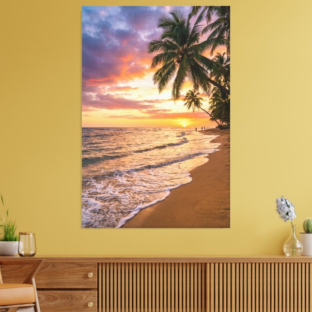 Lienzo Golden Tropical Sunset Beach Canvas Print (Insitu (Sala de estar))